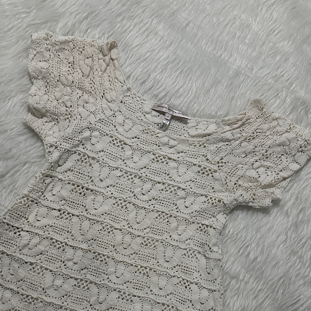 Nanette Lepore Cream Lace Swim Coverup